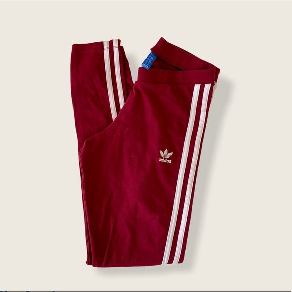 adidas Pants - Burgundy Adidas Leggings